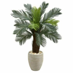 Cheap 👏 Nearly Natural 4.5 Ft. Cycas Artificial Tree In Oval Planter 🤩