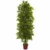 Best deal 😍 Nearly Natural 6 Ft. UV Resistant Four-Tier Mini Ficus Artificial Tree 🔥