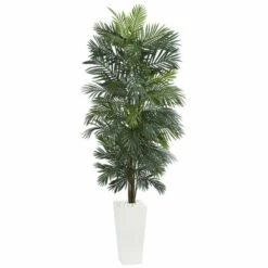 Top 10 😍 Nearly Natural 7 Ft. Artificial Areca Tree In White Tower Planter 🤩