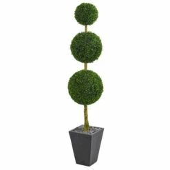 Best deal 💯 Nearly Natural 6 Ft. Artificial Boxwood Triple Ball Topiary In Planter ❤️