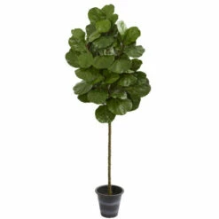 Budget 👍 Nearly Natural 6.5 Ft. Artificial Fiddle Leaf Tree With Planter 🎉