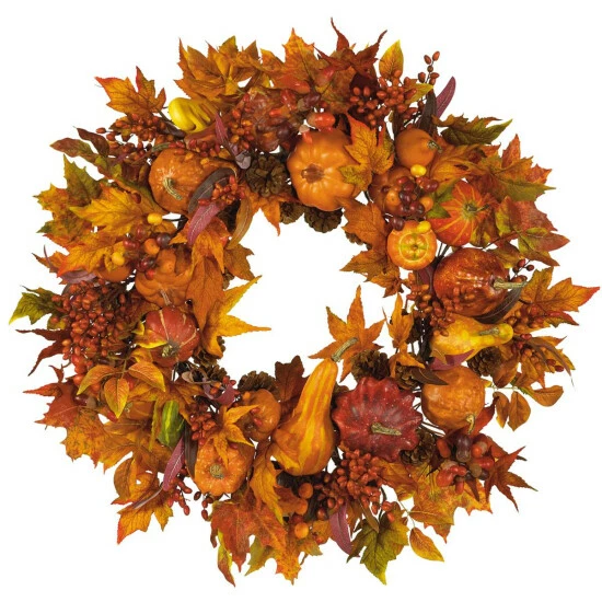 Best Pirce π Nearly Natural 28" Pumpkin Wreath π 3 Best Pirce π Nearly Natural 28" Pumpkin Wreath π