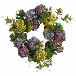 Deals 🤩 Nearly Natural 24" Mixed Hydrangea Wreath ⌛