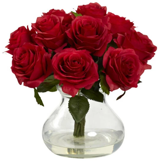 Best Pirce π Nearly Natural Silk Rose Arrangement Red π€© 3 Best Pirce π Nearly Natural Silk Rose Arrangement Red π€©