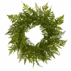 Wholesale 💯 Nearly Natural Silk Mixed Fern Wreath - 24" 👏